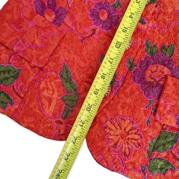 Vintage Rikki Freeman for Teri Jon Silk Metallic Floral Blazer - Picture 3 of 8
